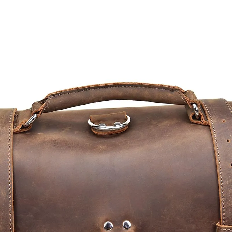 The Gustav Messenger Bag | Large Capacity Vintage Leather Messenger Bag - Image 7
