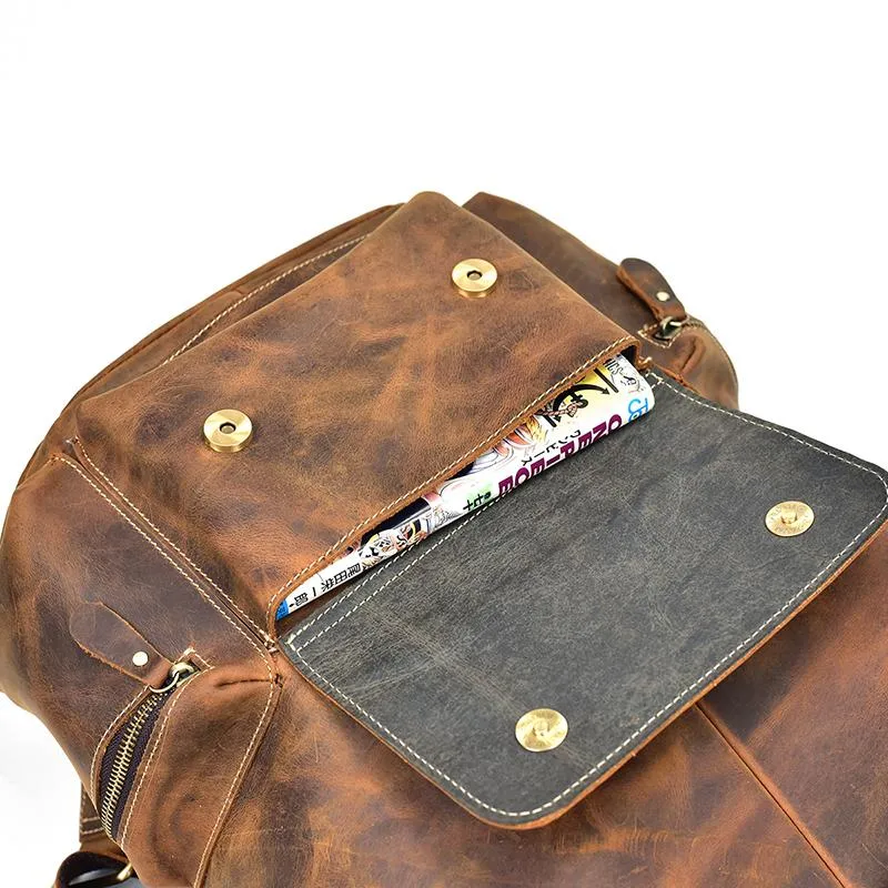 The Hagen Backpack | Vintage Leather Backpack - Image 9