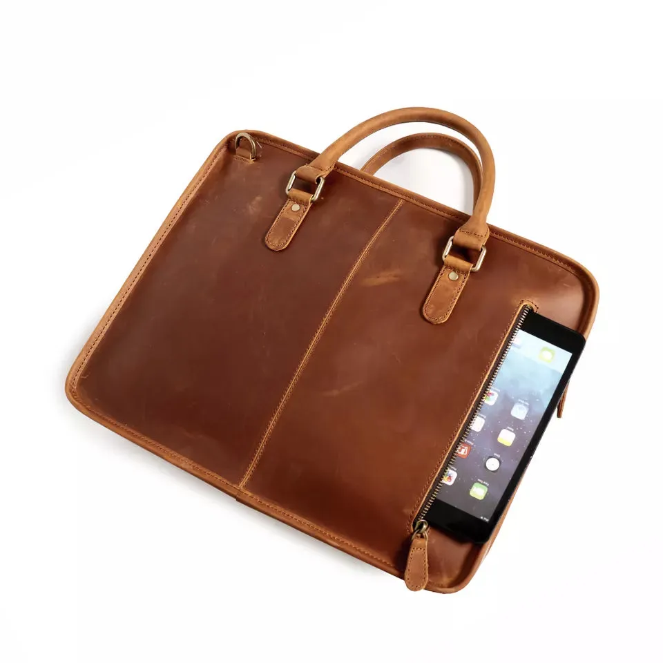 The Hemming Leather Laptop Bag | Vintage Leather Briefcase - Image 3