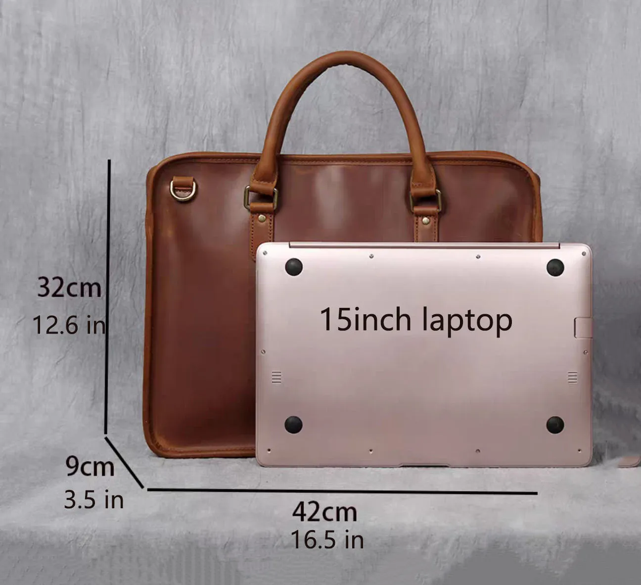 The Hemming Leather Laptop Bag | Vintage Leather Briefcase - Image 4