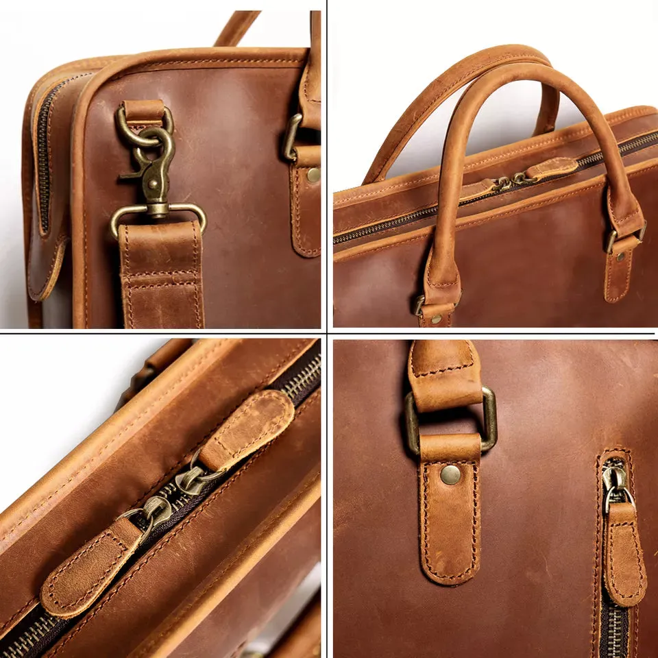 The Hemming Leather Laptop Bag | Vintage Leather Briefcase - Image 5