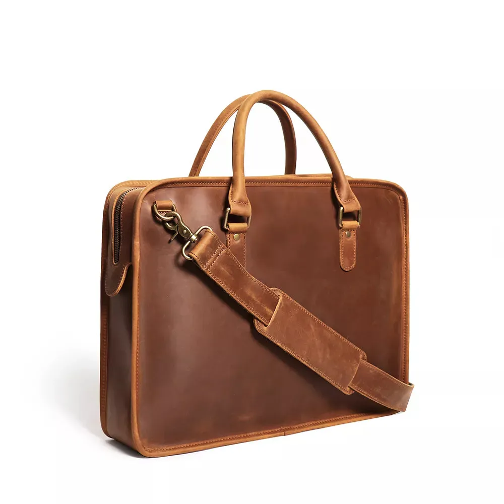 The Hemming Leather Laptop Bag | Vintage Leather Briefcase - Image 6