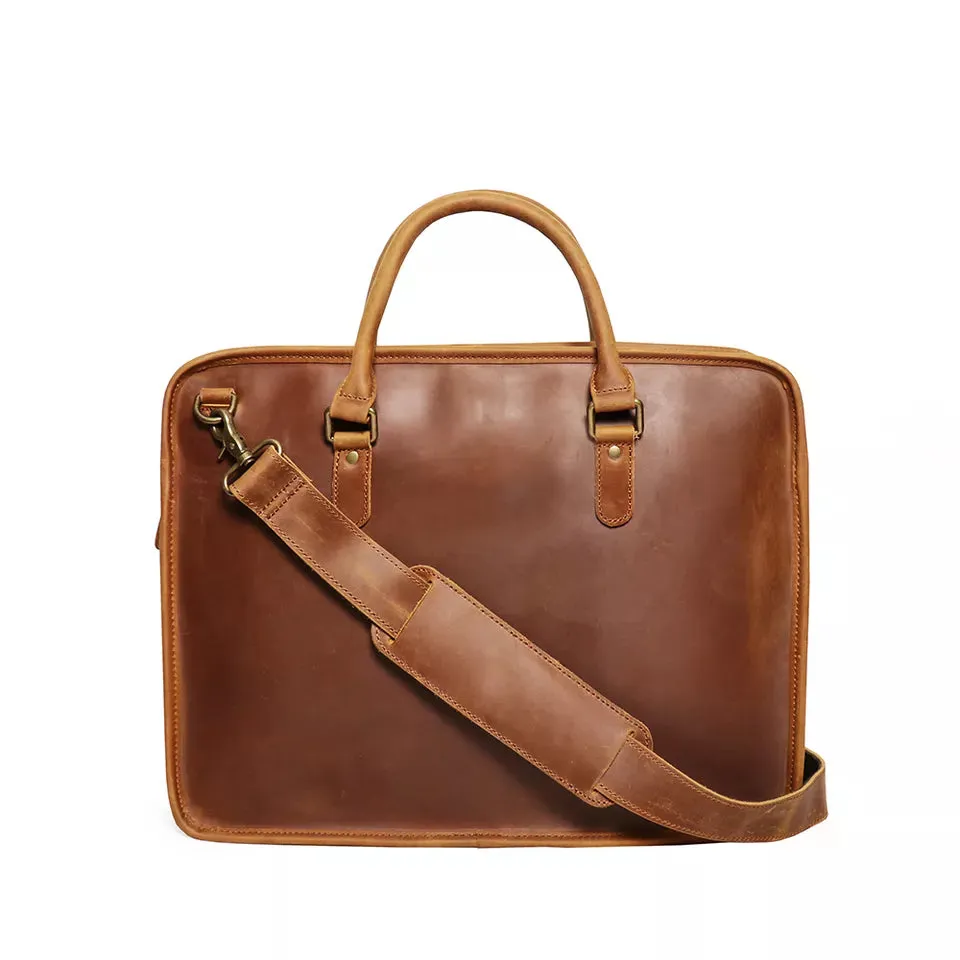 The Hemming Leather Laptop Bag | Vintage Leather Briefcase - Image 7
