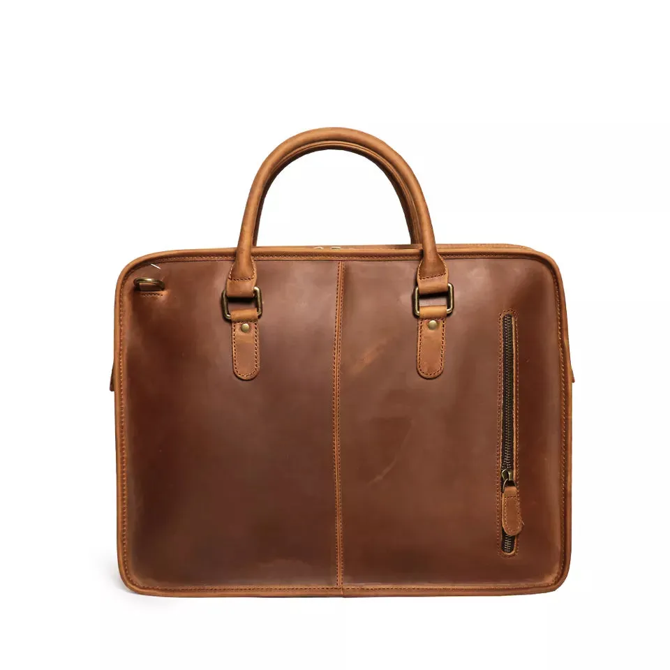 The Hemming Leather Laptop Bag | Vintage Leather Briefcase - Image 8