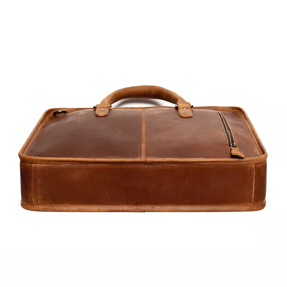 The Hemming Leather Laptop Bag | Vintage Leather Briefcase - Image 9