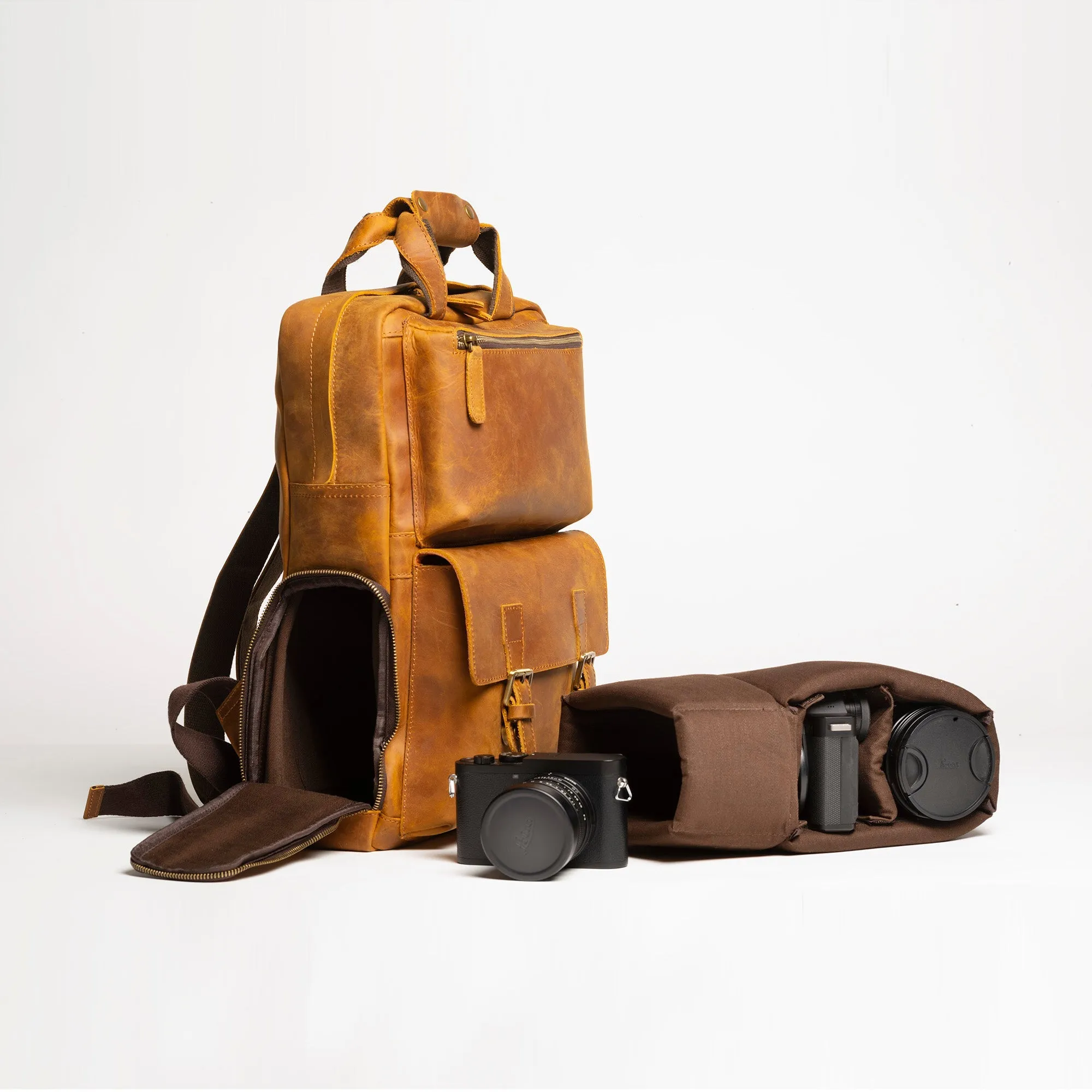 The MANN Bag | Large Capacity Leather Camera Backpack - Image 2