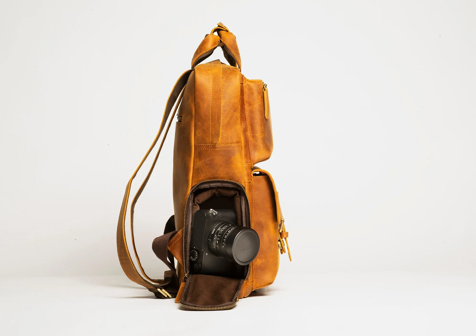 The MANN Bag | Large Capacity Leather Camera Backpack - Image 4