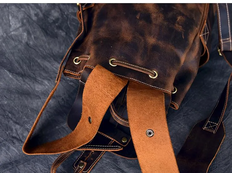 The Olaf Rucksack | Vintage Leather Travel Backpack - Image 11