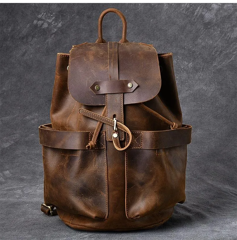 The Olaf Rucksack | Vintage Leather Travel Backpack - Image 12