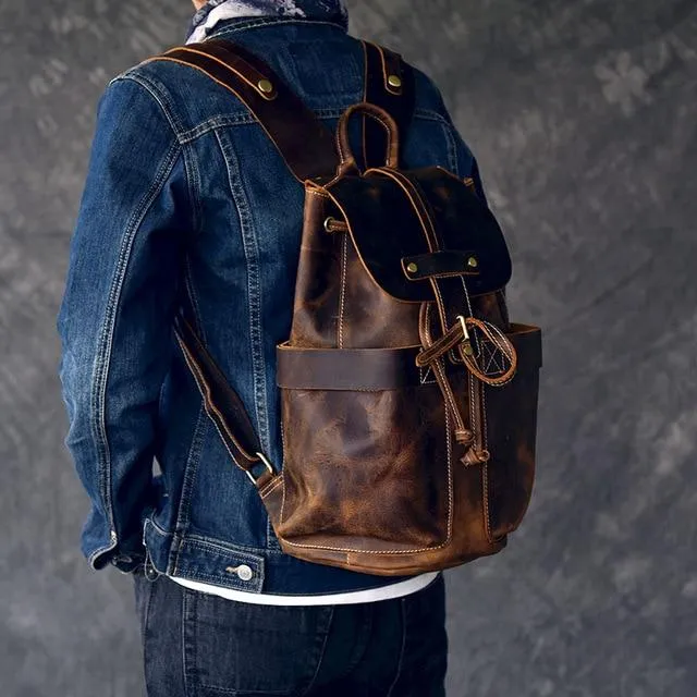 The Olaf Rucksack | Vintage Leather Travel Backpack - Image 14