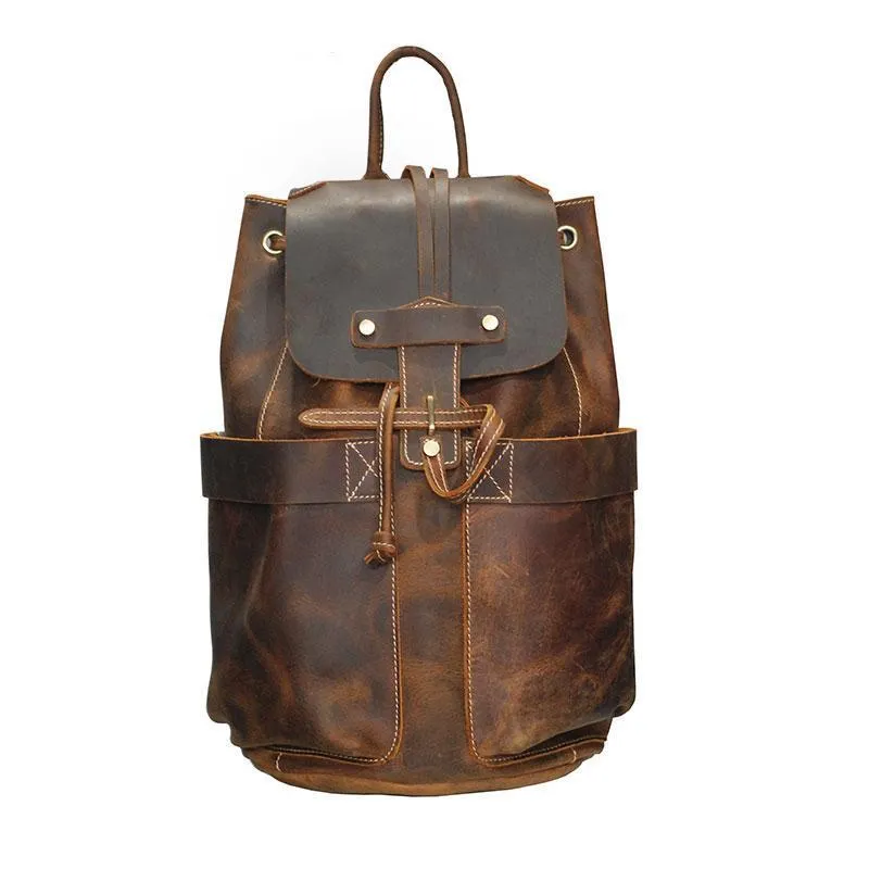 The Olaf Rucksack | Vintage Leather Travel Backpack - Image 2