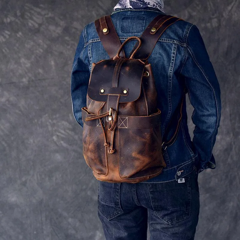 The Olaf Rucksack | Vintage Leather Travel Backpack - Image 3
