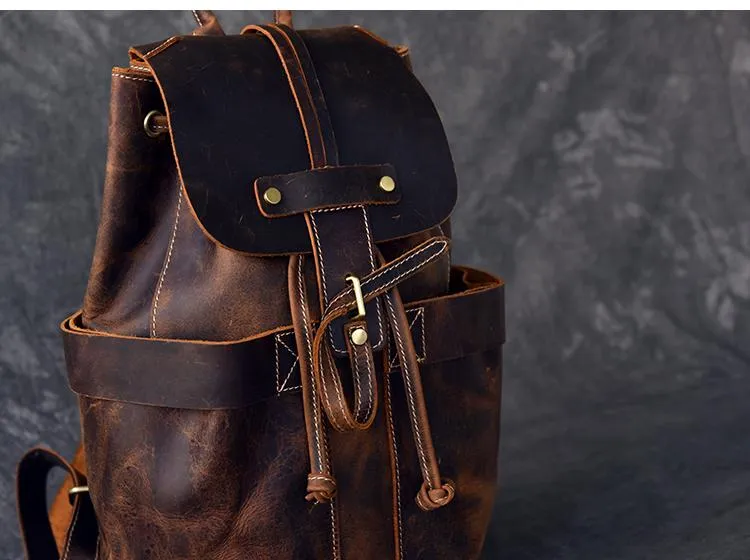 The Olaf Rucksack | Vintage Leather Travel Backpack - Image 4