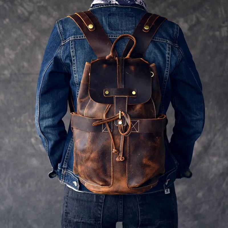 The Olaf Rucksack | Vintage Leather Travel Backpack - Image 5