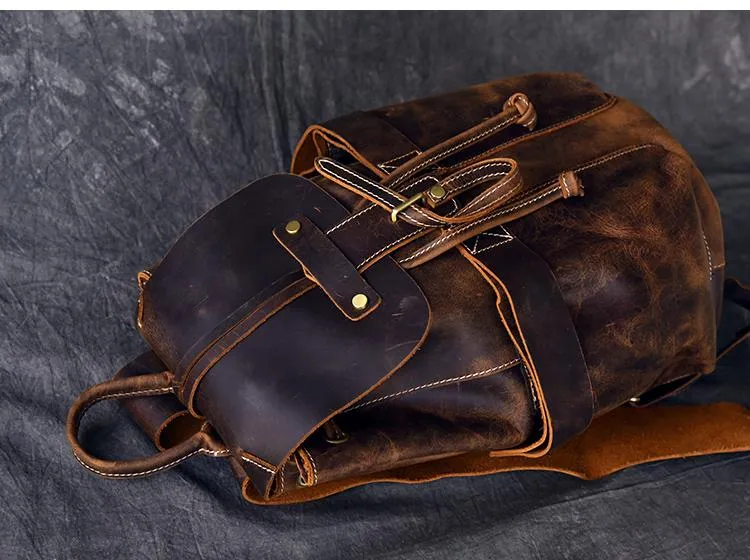 The Olaf Rucksack | Vintage Leather Travel Backpack - Image 8