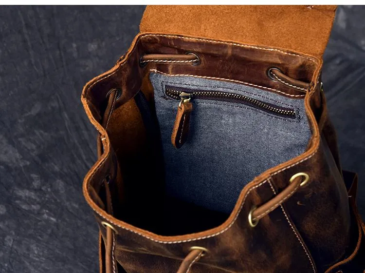 The Olaf Rucksack | Vintage Leather Travel Backpack - Image 9