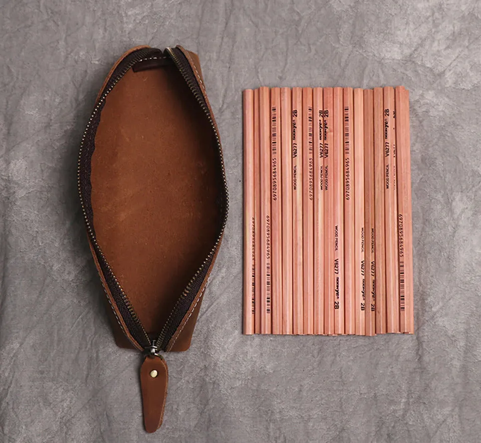 The Paavo Leather Pen Case | Leather Makeup Pouch - Image 11