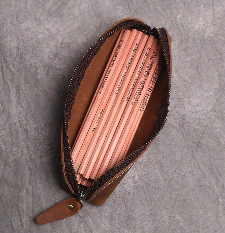 The Paavo Leather Pen Case | Leather Makeup Pouch - Image 13