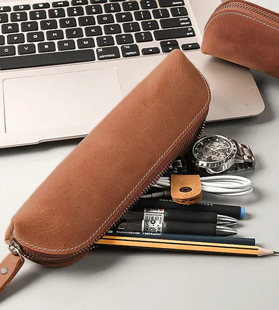 The Paavo Leather Pen Case | Leather Makeup Pouch - Image 2