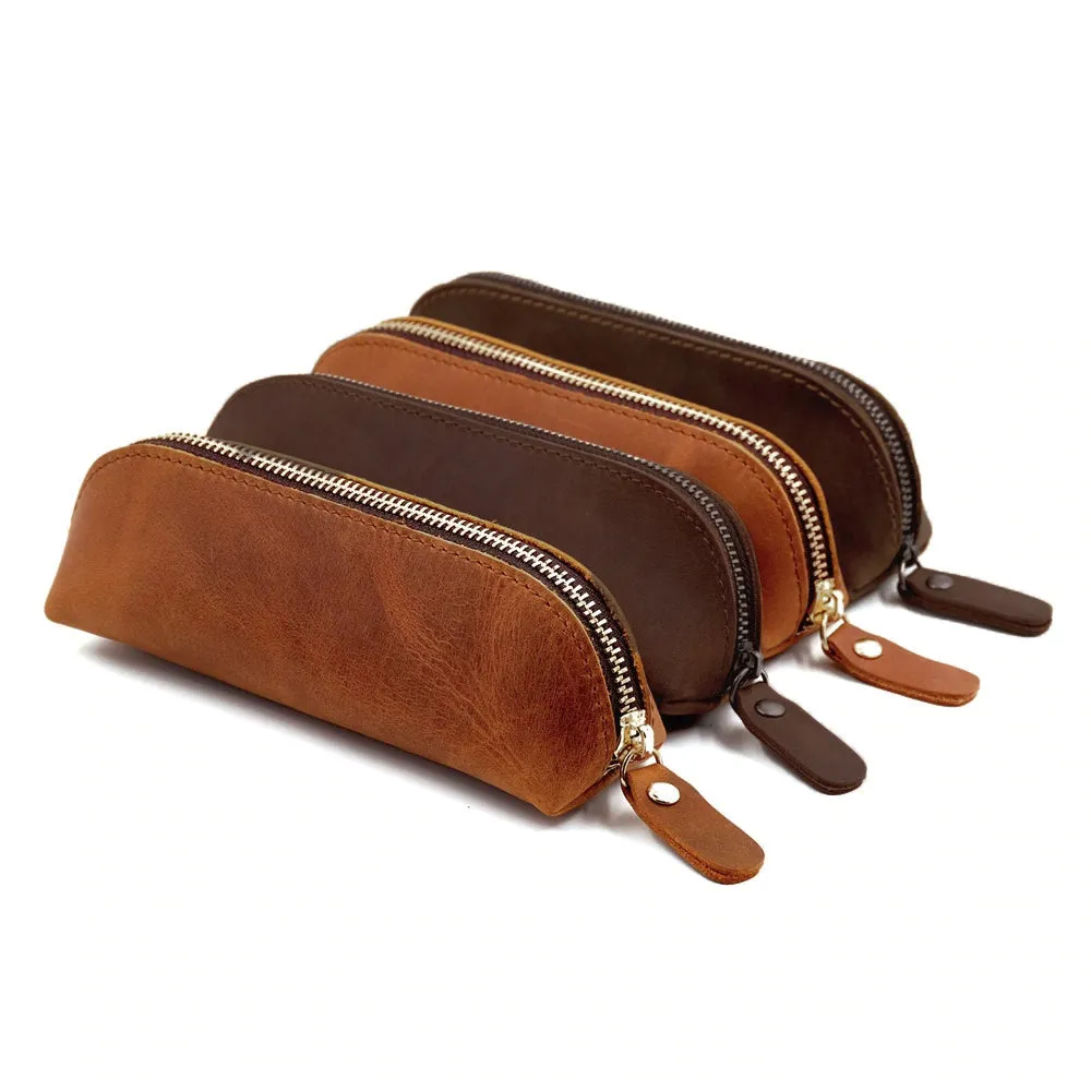The Paavo Leather Pen Case | Leather Makeup Pouch - Image 4