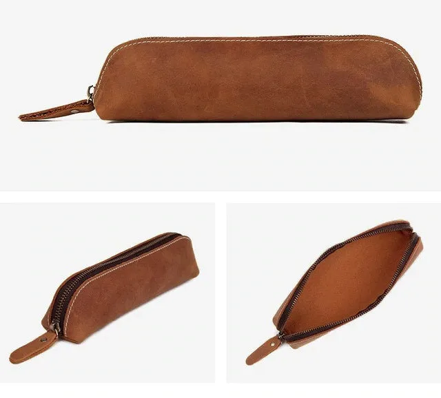 The Paavo Leather Pen Case | Leather Makeup Pouch - Image 8