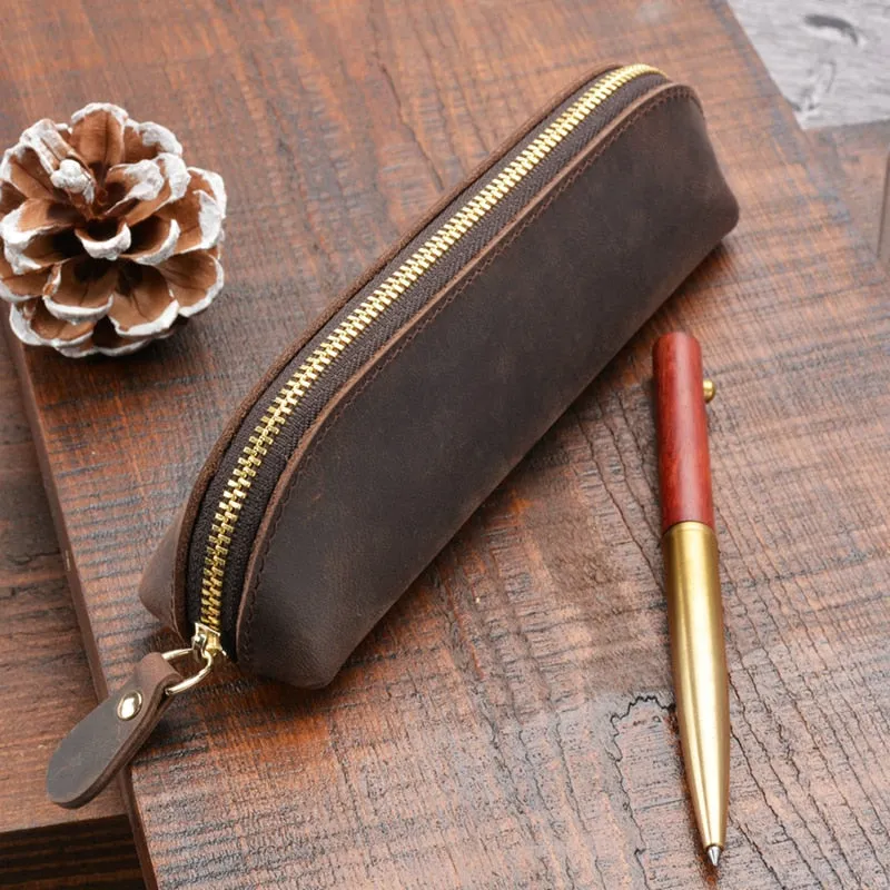 The Paavo Leather Pen Case | Leather Makeup Pouch - Image 9