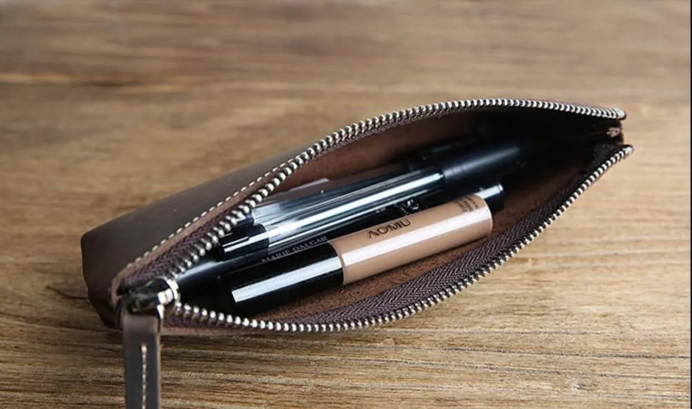 The Pallavi | Handmade Leather Pencil Case - Leather Makeup Bag - Image 10