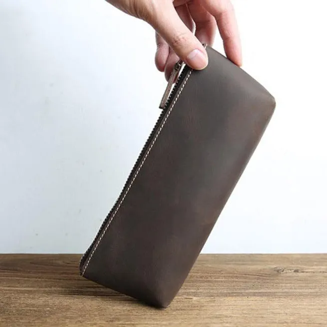 The Pallavi | Handmade Leather Pencil Case - Leather Makeup Bag - Image 11
