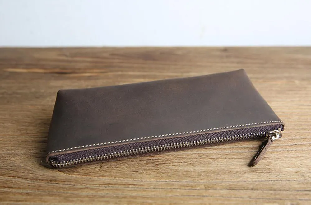The Pallavi | Handmade Leather Pencil Case - Leather Makeup Bag - Image 12