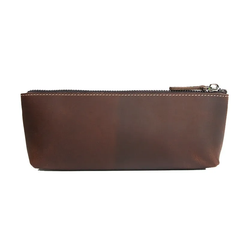 The Pallavi | Handmade Leather Pencil Case - Leather Makeup Bag - Image 2