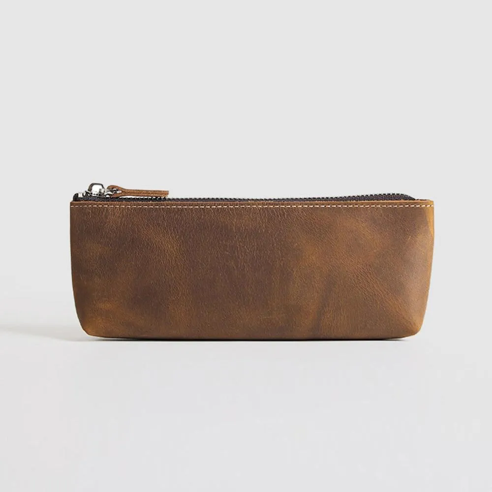 The Pallavi | Handmade Leather Pencil Case - Leather Makeup Bag - Image 3