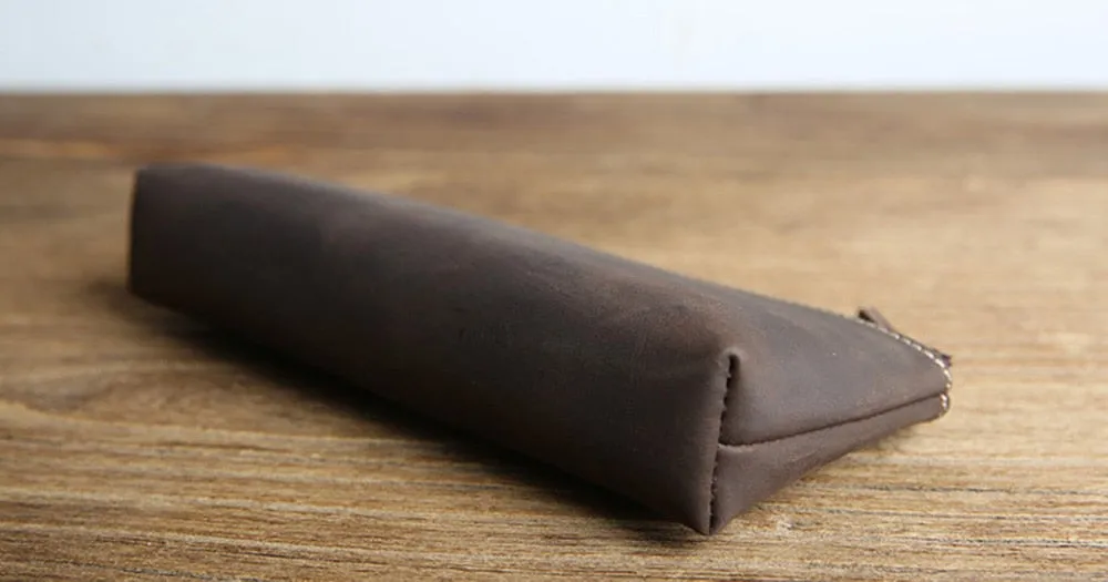 The Pallavi | Handmade Leather Pencil Case - Leather Makeup Bag - Image 4