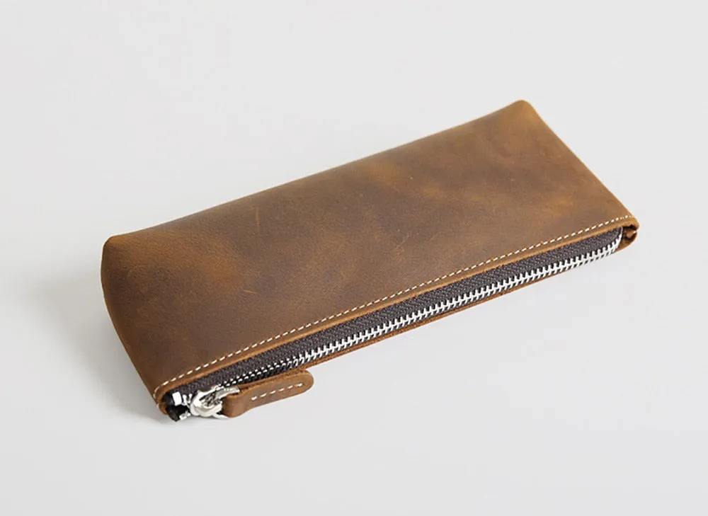 The Pallavi | Handmade Leather Pencil Case - Leather Makeup Bag - Image 5
