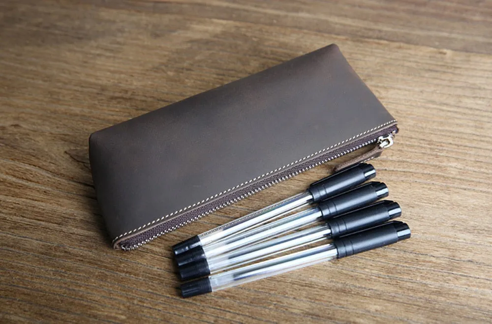 The Pallavi | Handmade Leather Pencil Case - Leather Makeup Bag - Image 9