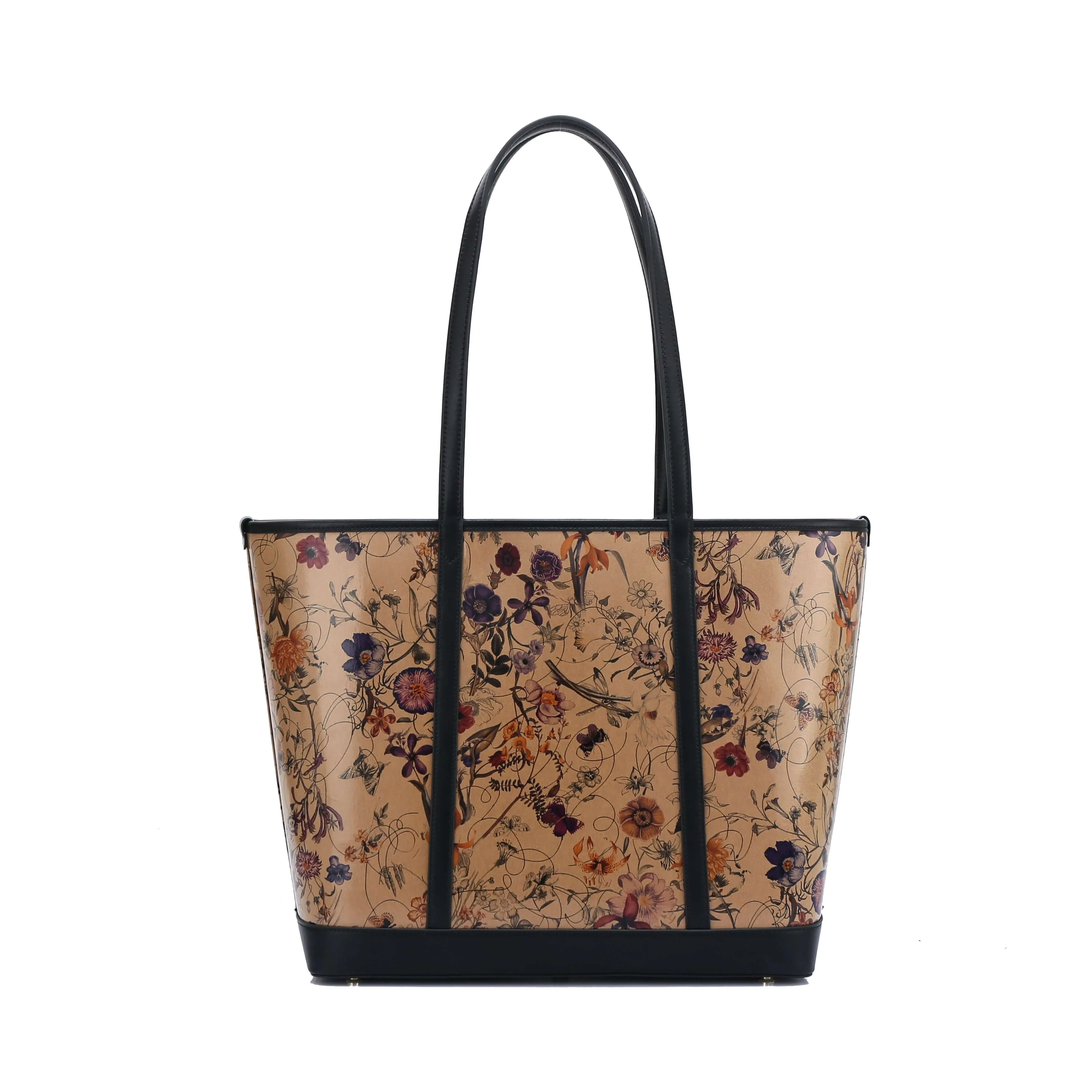 The Standard : Large Floral Kraft Paper Vegan Leather Tote - Image 4
