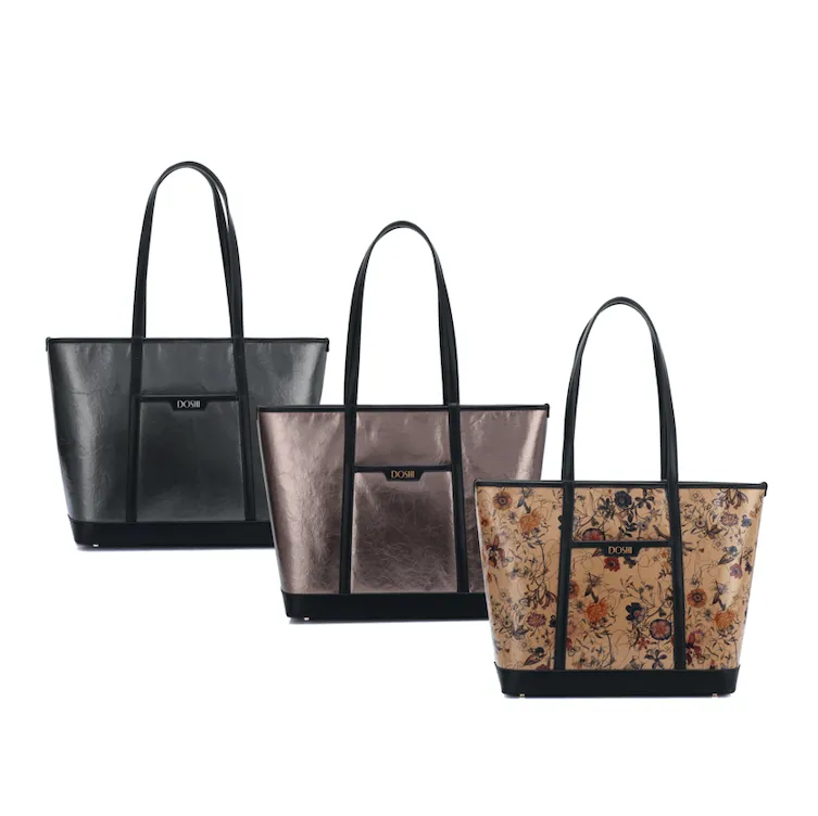 The Standard : Large Floral Kraft Paper Vegan Leather Tote - Image 7