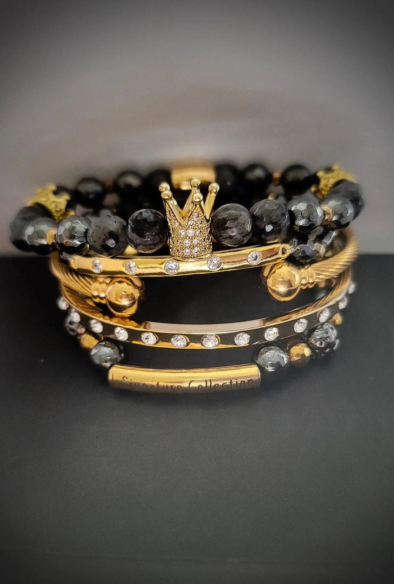 The "Stimulating" Larvikite Crown Bracelet - Image 2