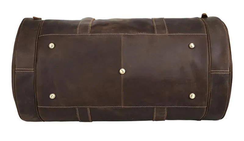 The Wainwright Weekender | Round Vintage Leather Duffel - Image 15