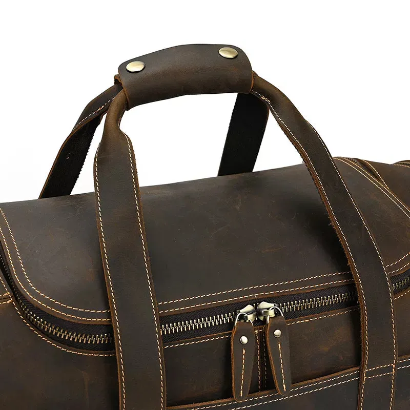 The Wainwright Weekender | Round Vintage Leather Duffel - Image 16