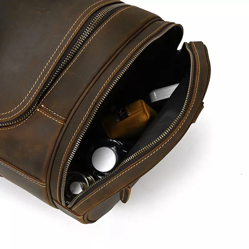 The Wainwright Weekender | Round Vintage Leather Duffel - Image 18