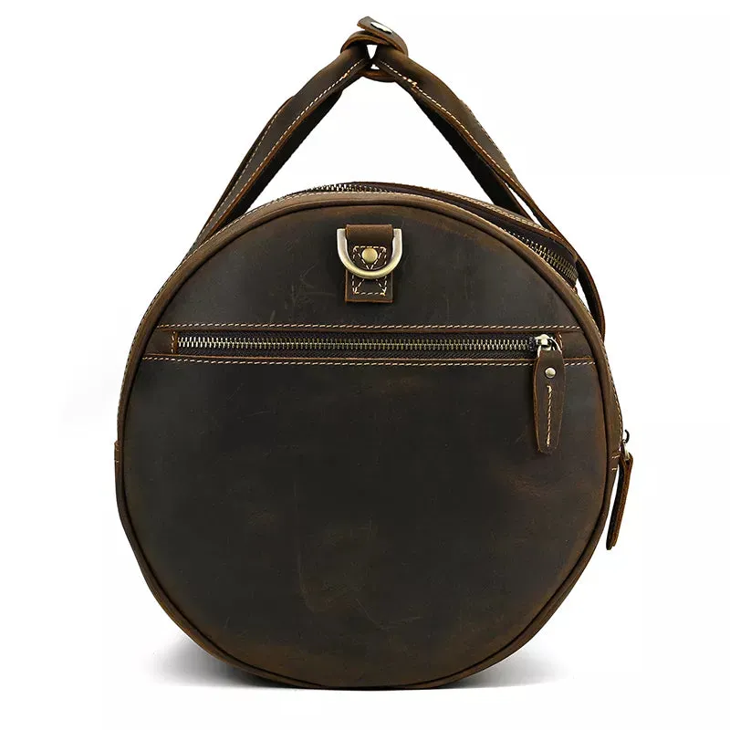 The Wainwright Weekender | Round Vintage Leather Duffel - Image 19