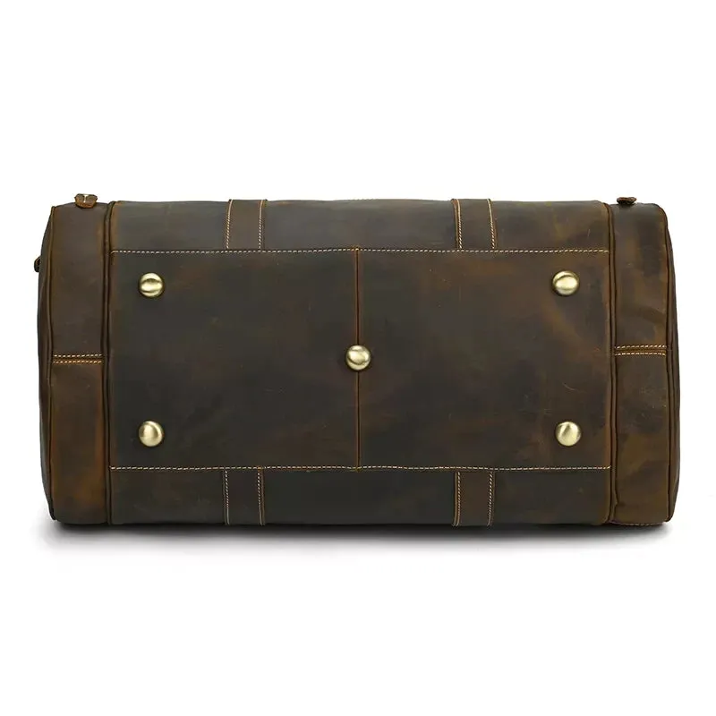 The Wainwright Weekender | Round Vintage Leather Duffel - Image 21