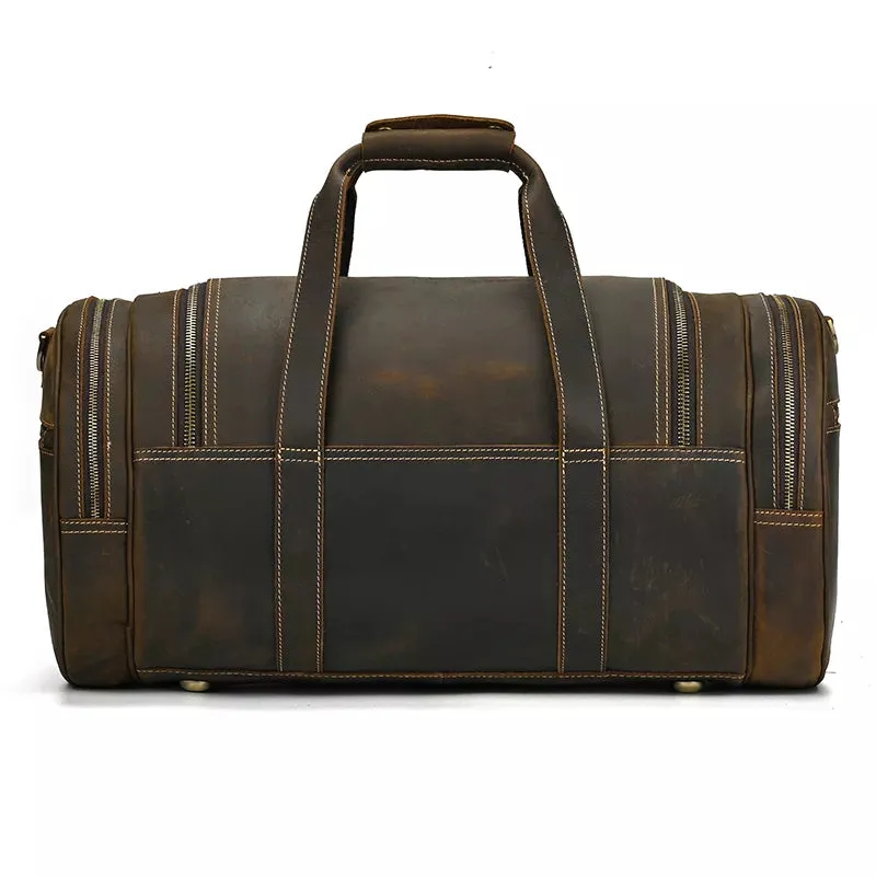The Wainwright Weekender | Round Vintage Leather Duffel - Image 4