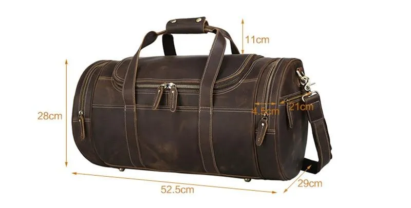 The Wainwright Weekender | Round Vintage Leather Duffel - Image 5