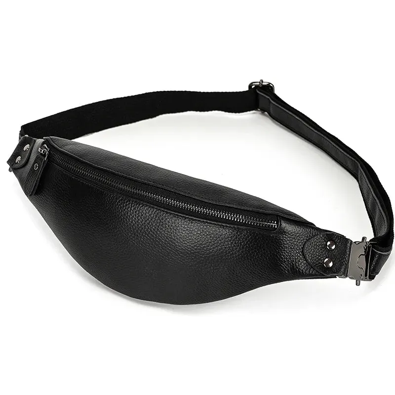 The Walcott Leather Waist Bag | Black Leather Fanny Pack - Image 3