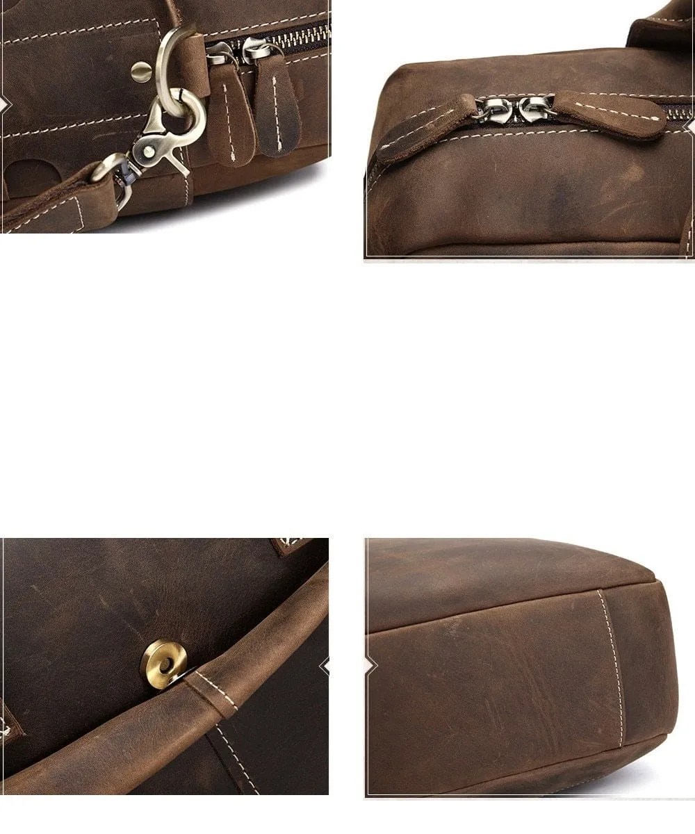 The Welch Briefcase | Vintage Leather Messenger Bag - Image 5