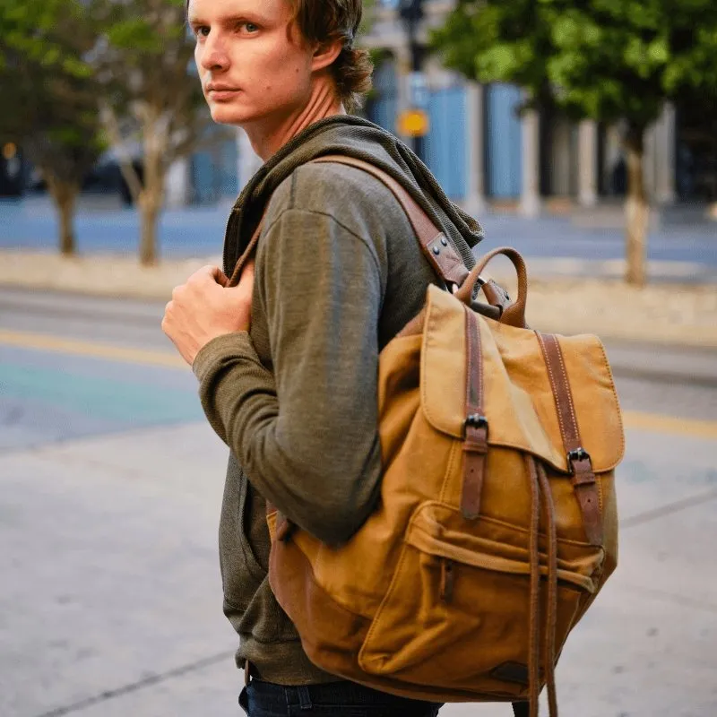 TimberWolf Daypack Vintage Canvas Backpack - Image 22
