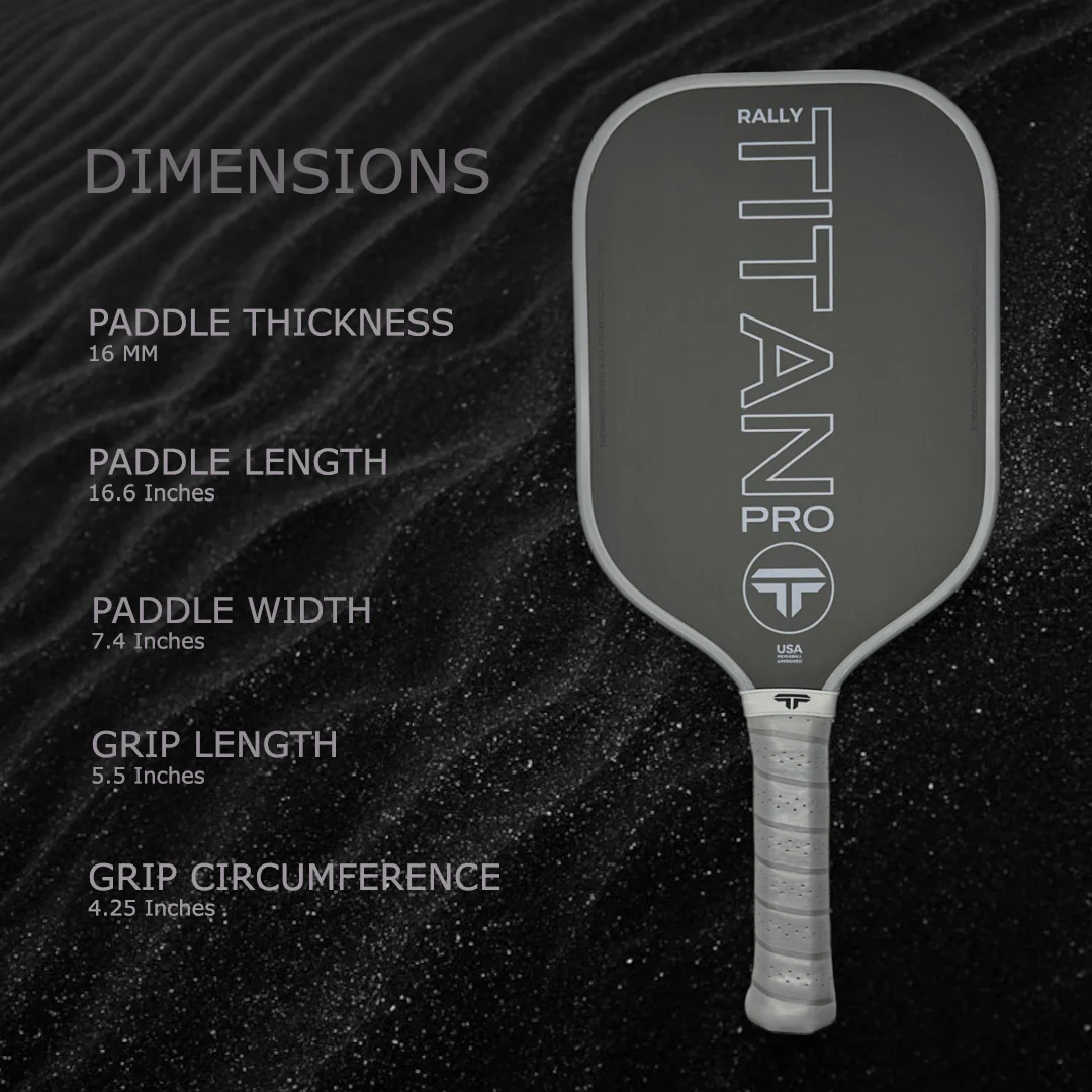 Titan Pro 16MM | Thermoformed Unibody Construction Pickleball Paddle | Grey - Image 9