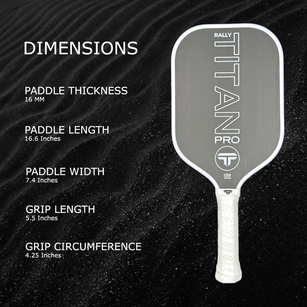 Titan Pro 16MM | Thermoformed Unibody Construction Pickleball Paddle | White with Black - Image 9