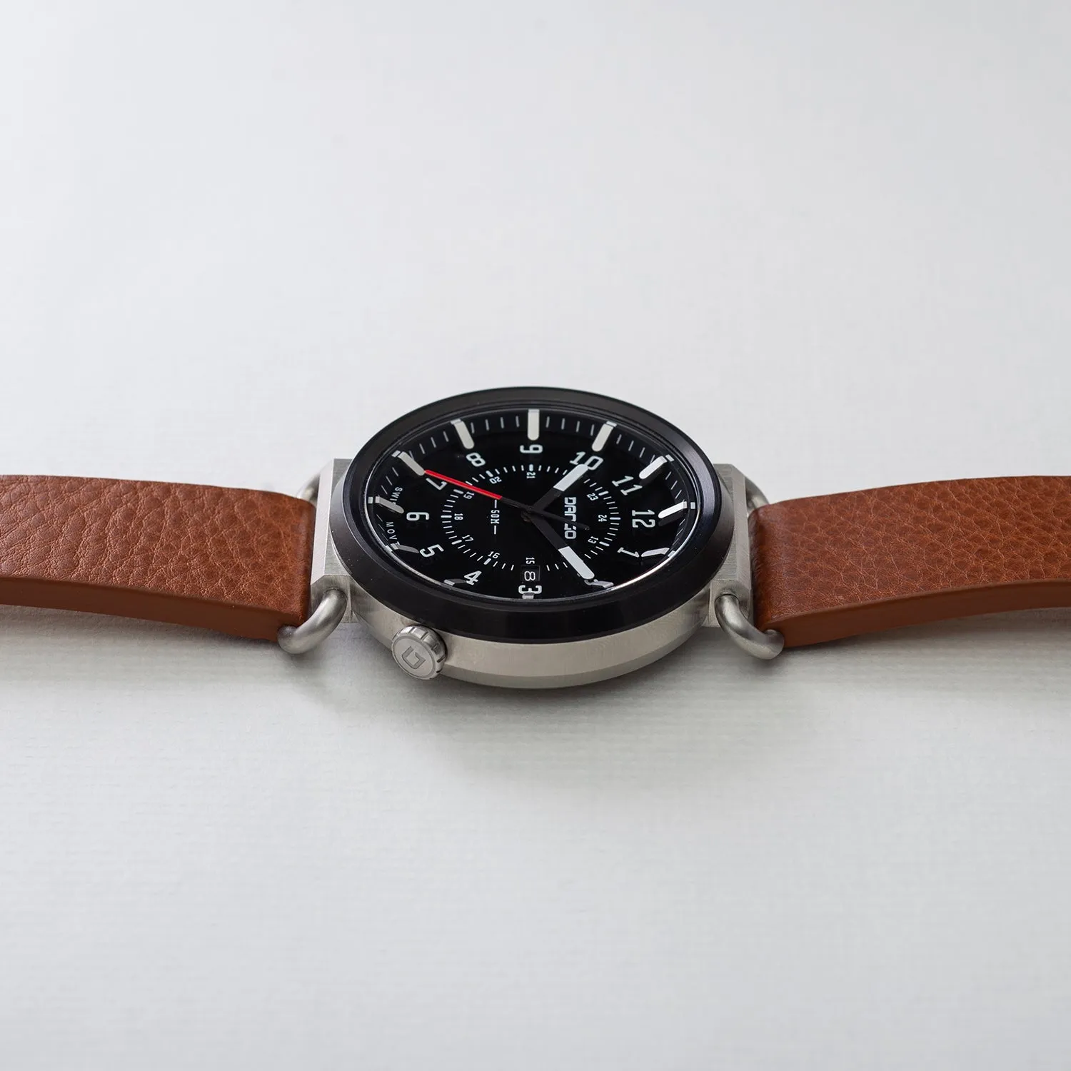 TK-01 - TREK Men's WATCH WITH ITALIAN LEATHER STRAP - WHISKEY BROWN - Image 7
